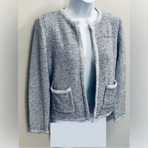 Ann Taylor Black and White Knit Cardigan, Size S